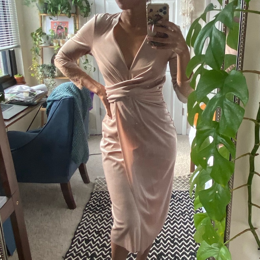 Zara Champagne midi dress